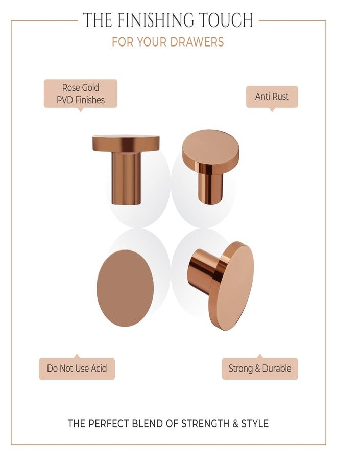 LAPO 6 Piece Knobs for Cabinets- Modern Stainless Steel Drawer Knob for Kitchen, Wardrobe, Cupboard, and Home Furniture (PVD Rose Gold Finish) - Image 5